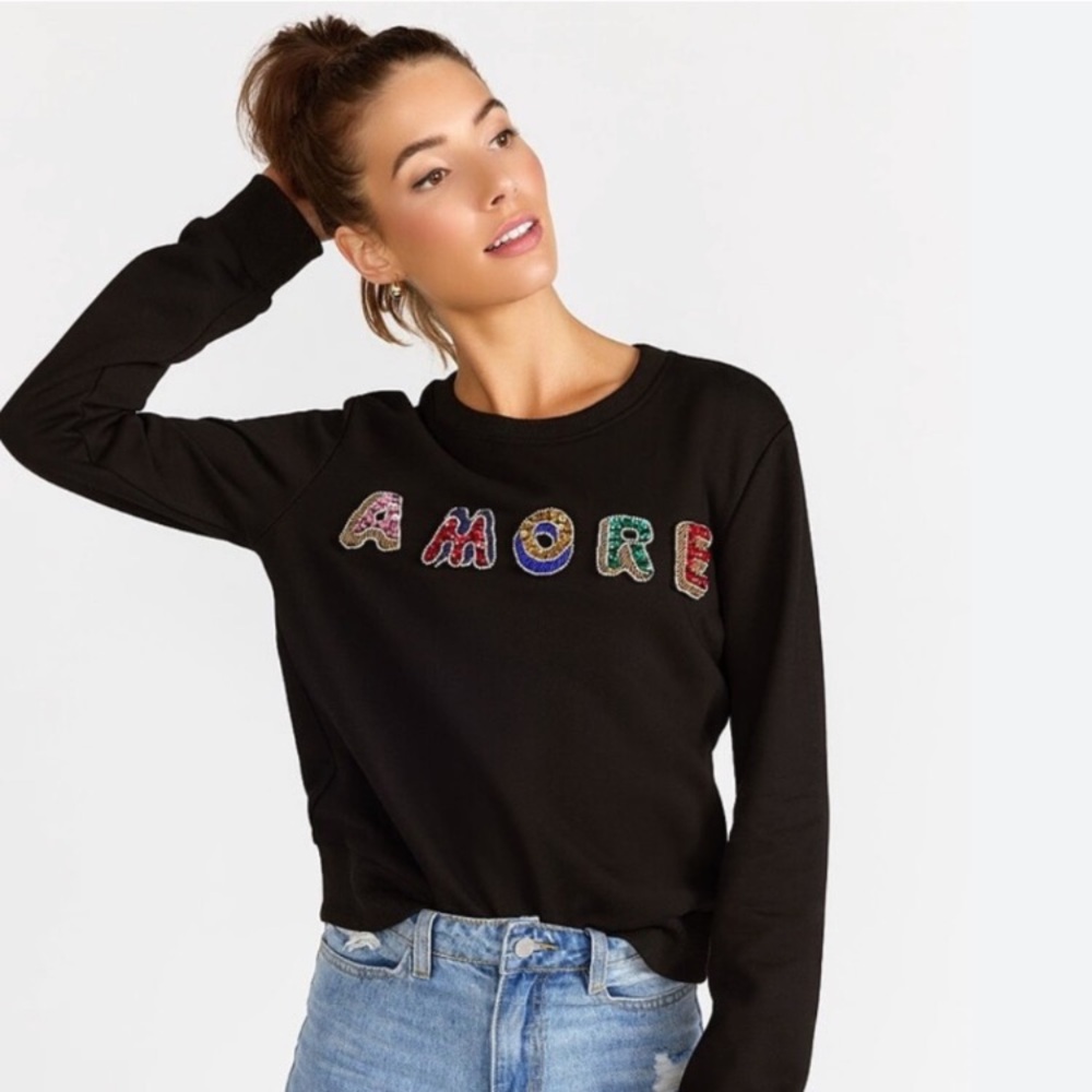 Endless Rose Black 'AMORE' Sweatshirt